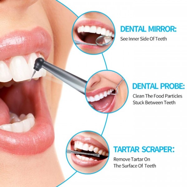 Electric Dental Calculus Remover with LED, High-Frequency Vibration Tooth Tartar Scraper for Teeth Calculus/Tartar/Dental Plaque/Smoke Stain Remover, Professional Teeth Polishing Cleaning Tools