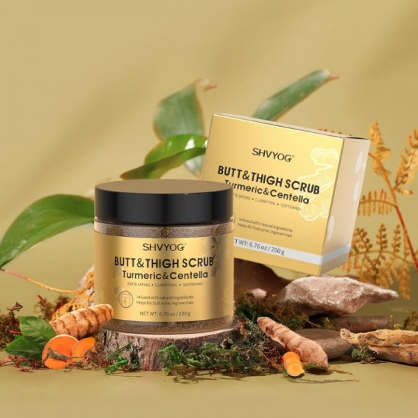 SHVYOG Butt Scrub Wash, Butt Scrub Exfoliator with Turmeric & Centella for Butt Acne Clearing Treatment